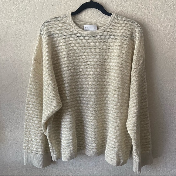 Aritzia Babaton Gold Metallic Oversized Mohair Wool Neutral Sweater XXS - Picture 4 of 9